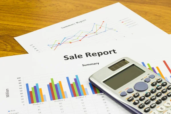 Sale Report, Calculations, savings, finances and analysis of the market concept.