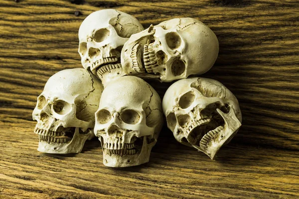 Genocidios Calavera Sobre Fondo Madera Naturaleza Muerta — Foto de Stock