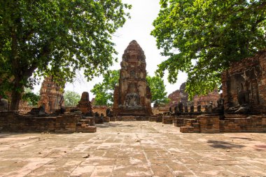 Wat Mahathat Budist Tapınağı Ayutthay.Thailand içinde karmaşık.