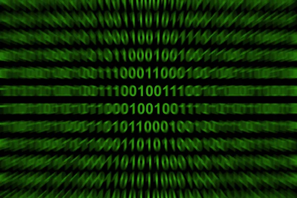 Green Binary Code Technologies Black Background — Stock Photo, Image