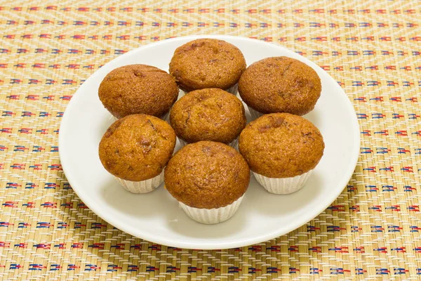 Banana Cup Cake Bamboo Mat — Stock Photo, Image