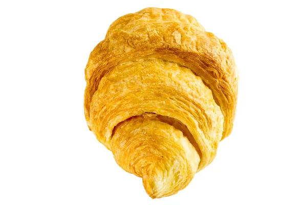 Croissant Saboroso Fresco Isolado Fundo Branco — Fotografia de Stock