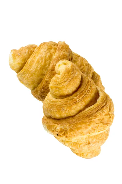 Croissant Saboroso Fresco Isolado Fundo Branco — Fotografia de Stock