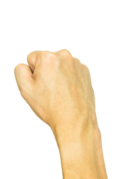 Man Fist Isolated White Background Including Clipping Path — Stock Photo, Image