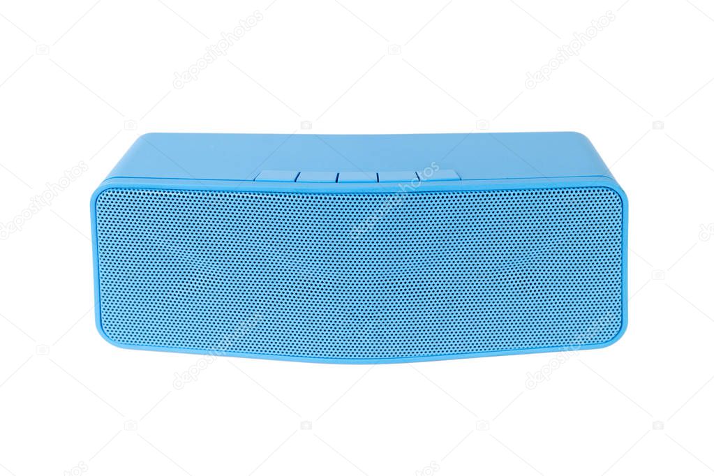 Blue loudspeaker Blue tooth - isolated on white background.
