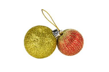 Beyaz arkaplanda izole edilmiş noel topu