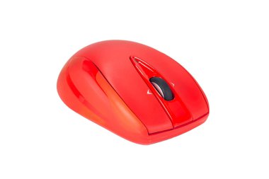 İle radyo beyaz zemin üzerine kırmızı optik fare