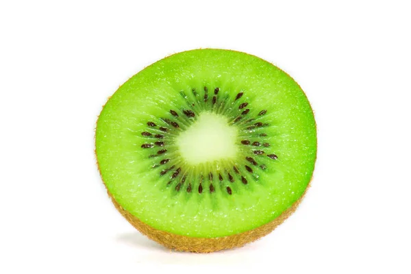 Helft Van Kiwi Vruchten Witte Achtergrond — Stockfoto