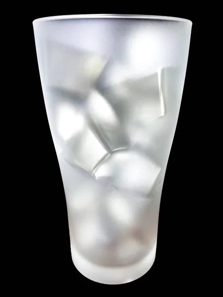 Склянка Лід Чорному Тлі — стокове фото