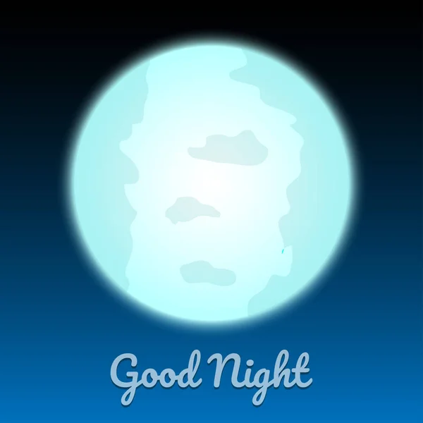 Luna Con Buenas Noches — Vector de stock