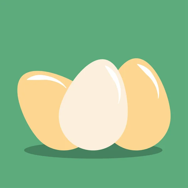 Eier Flaches Symbol Hühnerei Mit Frühstück Vektorillustration — Stockvektor