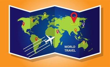 Uçak, uçak yolculuğu harita, Nasa tarafından döşenmiş bu görüntü unsurları ile çeşitli ülke tarafından seyahat dünya çapında.