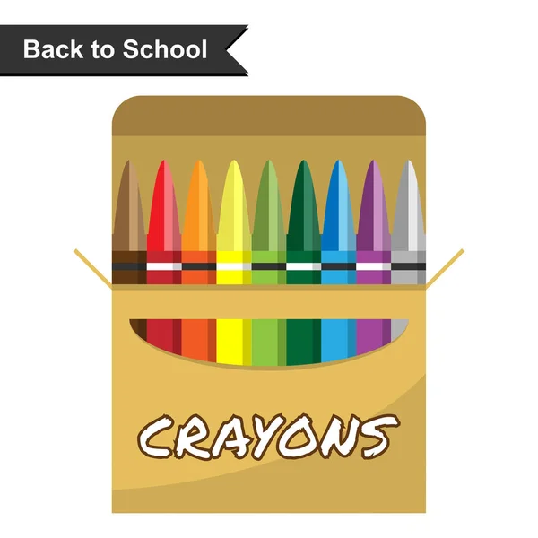 Conjunto Crayón Colores Sobre Fondo Blanco Ilustración Vectorial — Vector de stock