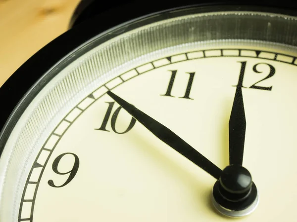 Alarm Clock Wooden Background — Stock Photo, Image