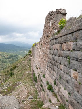 Akropolis, Bergama, Türkiye'de bir açık hava müzesinin kalıntıları.