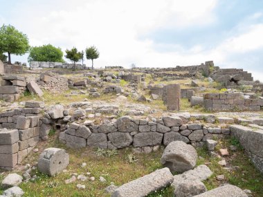Akropolis, Bergama, Türkiye'de bir açık hava müzesinin kalıntıları.