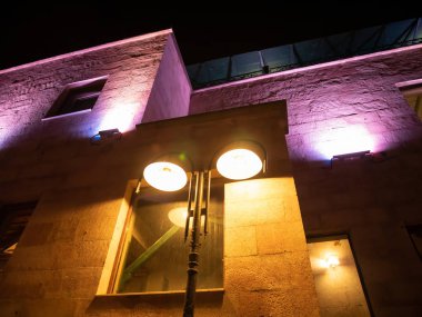 Gece Kapadokya Eski Şehir Caddesi.