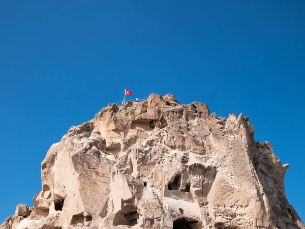 Uchisar Castle in Cappadocia Region of Turkey. — Stock Photo, Image