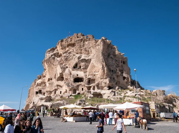 CAPPADOCIA, TURKEY - MAY 04, 2019 : Front of Uchisar Castle. — Stock Photo, Image