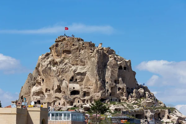 Uchisar Castle in Cappadocia Region of Turkey. — Stock Photo, Image