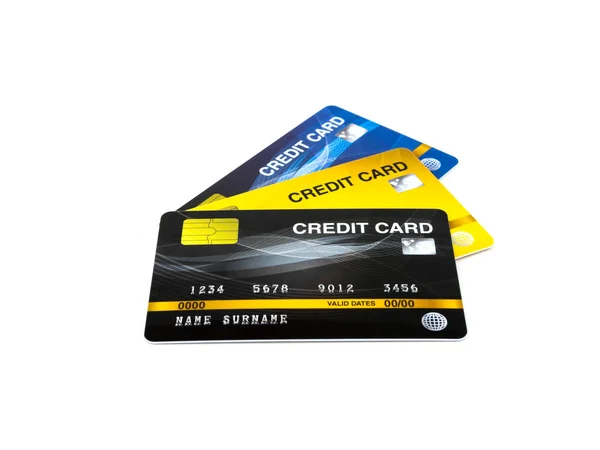 Kredi kartı beyaz arkaplanda izole edildi. — Stok fotoğraf