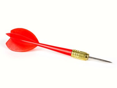 Kırmızı Dart Beyaz Arkaplanda İzole Edildi, Kırpma Yolu.