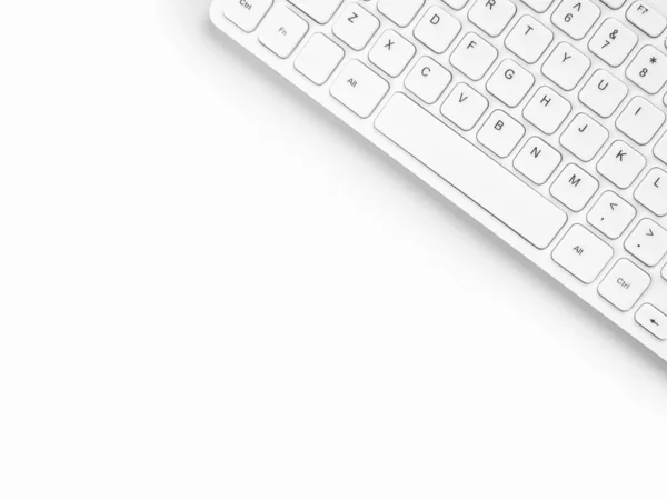 Modern Wireless Keyboard Isolated White Background Copy Space — Stock Photo, Image