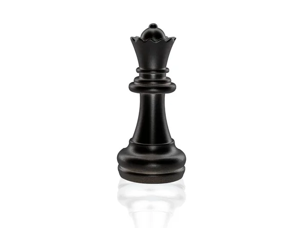 Czarne Pionki Queen Chess Walczą Białym Tle Ścieżką Wycinania — Zdjęcie stockowe