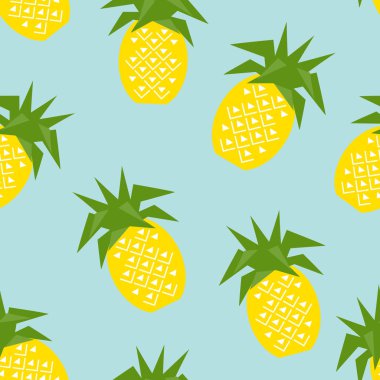 Sorunsuz ananas geometrik desen, vektör çizim. Arka planlar için davetiye, broşür ve tanıtım Şablonu Tasarla
