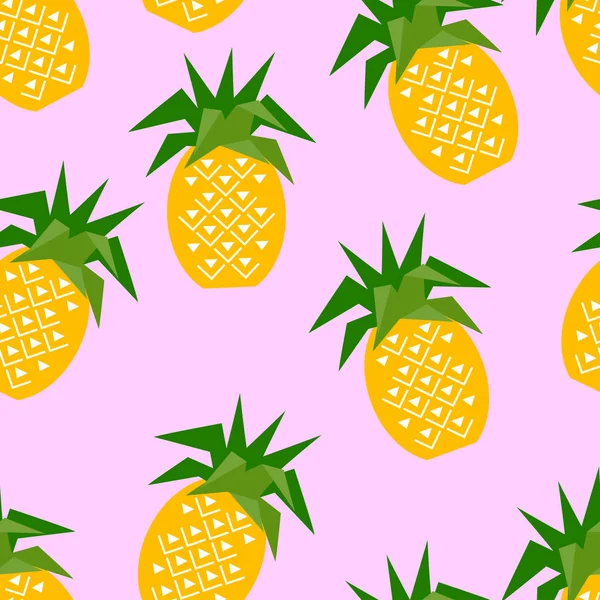 Sömlös Ananas Geometriska Mönster Vektorillustration Design Bakgrunder För Inbjudan Broschyr — Stock vektor