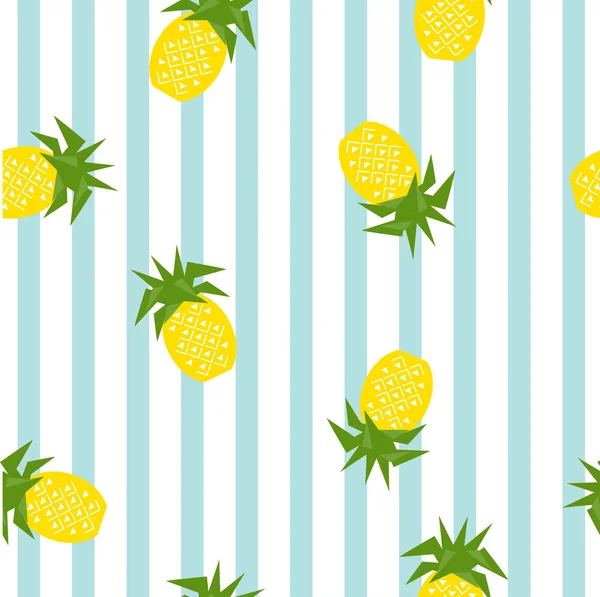 Seamless Striped Pineapple Geometric Pattern Vector Illustration Design Backgrounds Invitation — Stock Vector