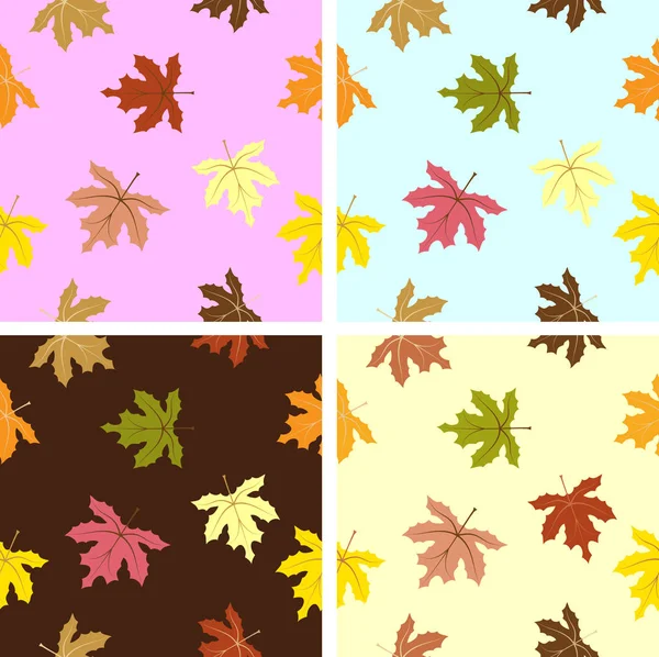 Naadloze Achtergrond Met Multicolor Herfstbladeren Vectorillustratie Lay Out Voor Korting — Stockvector