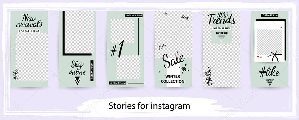 Trendy editable template for social networks stories , vector illustration. Design backgrounds for social media.