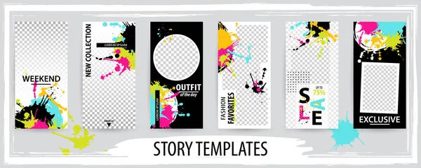 Trendy Editable Template Social Network Story Vector Illustration 입니다 미디어를 — 스톡 벡터