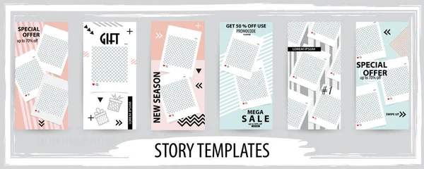 Trendy Editable Template Social Network Story Vector Illustration 입니다 미디어를 — 스톡 벡터