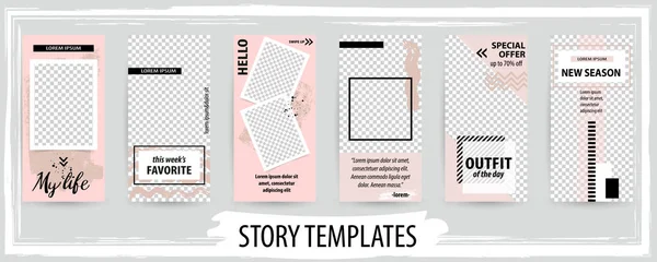 Trendy Editable Template Social Networks Stories Vector Illustration Design Backgrounds — Stock Vector