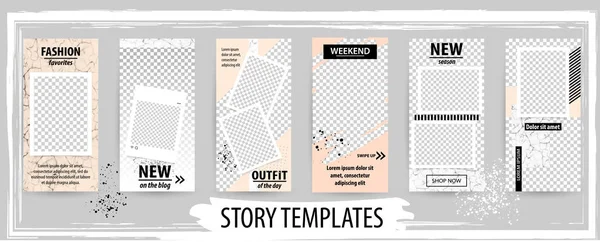 Trendige Editierbare Vorlage Für Geschichten Sozialen Netzwerken Vektorillustration Designhintergründe Für — Stockvektor