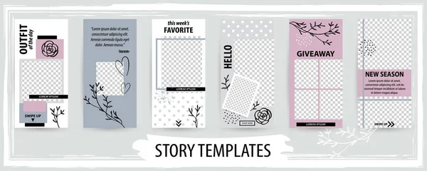 Trendy Editable Template Social Network Story Vector Illustration 입니다 미디어를 — 스톡 벡터