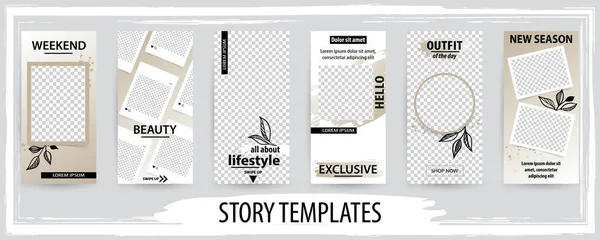 Trendy Editable Template Social Network Story Vector Illustration 입니다 미디어를 — 스톡 벡터