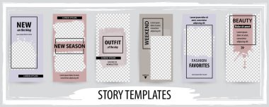 Hikayeler trendy düzenlenebilir bir şablona için sosyal ağlar, hasta vektör