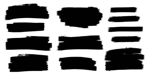 Modèles de coups de pinceau, ensemble de pinceaux vectoriels grunge — Image vectorielle