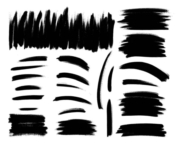 Modèles de coups de pinceau, ensemble de pinceaux vectoriels grunge — Image vectorielle