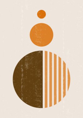 Soyut güneş ay baskısı boho minimalist basılabilir duvar sanatı geometrik soyut gün batımı baskı bohem sanat eserleri, vektör