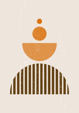 Soyut güneş ay baskısı boho minimalist basılabilir duvar sanatı geometrik soyut gün batımı baskı bohem sanat eserleri, vektör