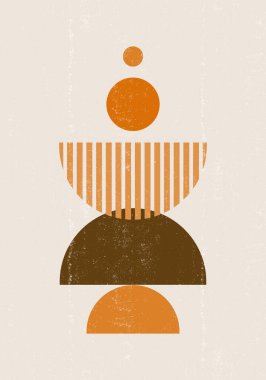 Soyut güneş ay baskısı boho minimalist basılabilir duvar sanatı geometrik soyut gün batımı baskı bohem sanat eserleri, vektör