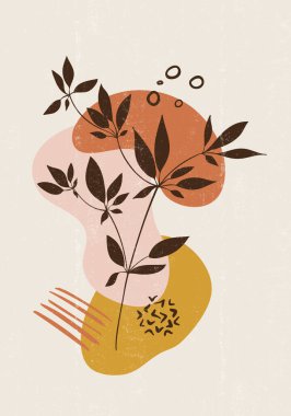 Botanik baskı boho minimalist basılabilir duvar sanatı soyut ev dekorasyonu çiçek desenli bohem sanat eserleri, vektör