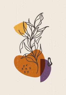 Botanik baskılı boho minimalist basılabilir duvar sanatı soyut ev dekorasyonu çiçek desenli bohem sanat eserleri, vektör