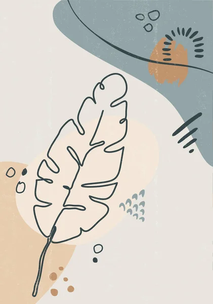 Ботанічний Старовинний Друк Бухо Мінімалістичний Друк Настінного Мистецтва Абстрактний Домашній — стоковий вектор