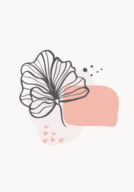 Botanik baskılı boho minimalist duvar sanatı soyut ev dekorasyonu çiçek baskısı sanat eserleri, vektör