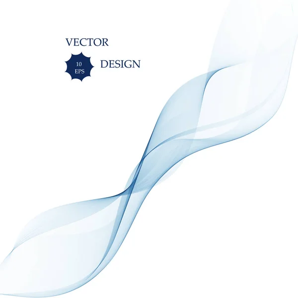 Abstract smooth color wave vector. Curve flow blue motion illustration. Smoke design. — Stock Vector